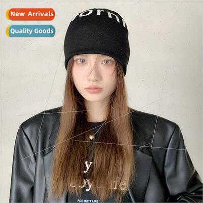 Round Face Suitable Hat Winter Warm Windproof Knitted Woolen