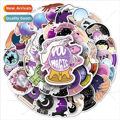 50 crystal ball purple gothic graffiti stickers waterproof d