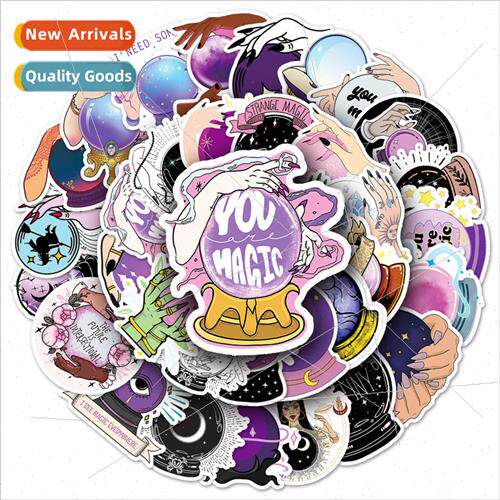 50 crystal ball purple gothic graffiti stickers waterproof d