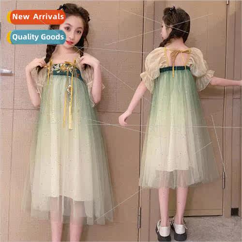 2023 new childrens clothing girls dress summer  of middle an