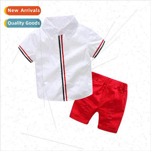 Childrens clothing summer boys short-sleeved floral shirt ba