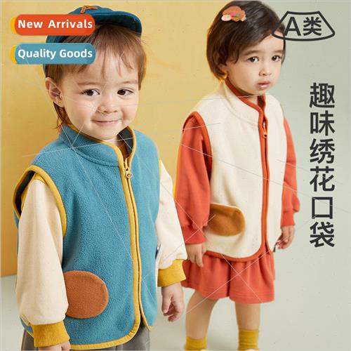 2023 fall new childrens vest boys and girls cute cartoon war