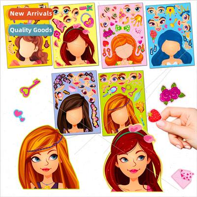 6/pack of exotic princess face stickers cartoon parent-child