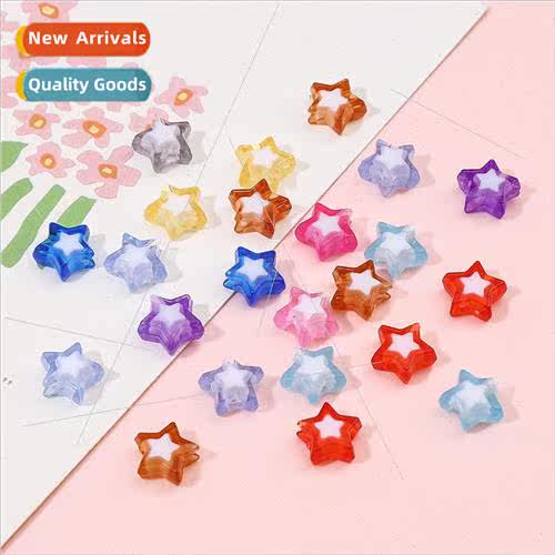 Transparent acrylic two-color pentagram beads in beads loose