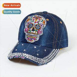 short brim tongue spring cap duck new embroidered 2023 skull