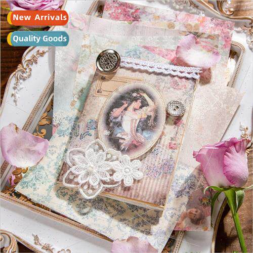 Manor girl series material paper vintage character writing n