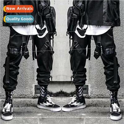 Functional work pants mens dark paratrooper pants hip-hop in