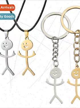 Fun personality cartoon graffiti Matchmaker necklace men and