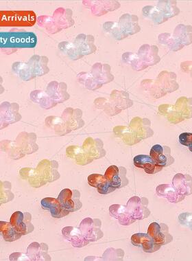 20pcs 10x14mm fat butterfly imitation glaze straight hole be
