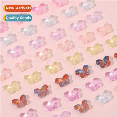 20pcs 10x14mm fat butterfly imitation glaze straight hole be