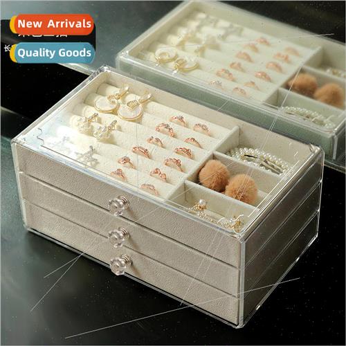 Transparent jewelry box three-layer storage jewelry box jewe