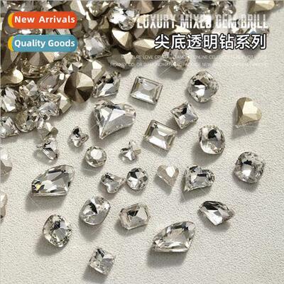 Nail pointed bottom shaped diamond jewelry transparent cryst