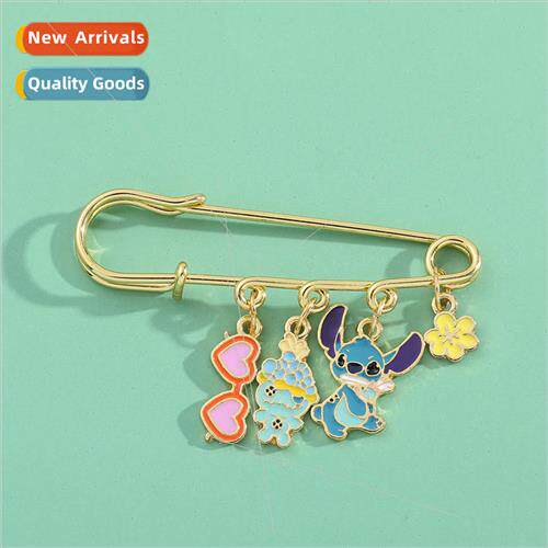 Cartoon cute Star Baby Stitch brooch fashion metal pins wais