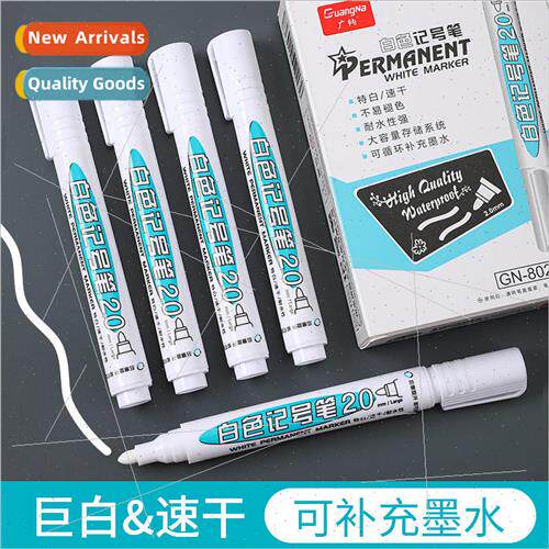 GN802 White Marking Pen 2mm Quick-drying Waterproof Industri