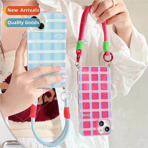 Small fresh blue plaid 适用 iPhone 12/11 case 14ProMax Apple