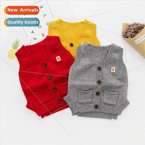 Childrens undershirt fall and winter boys V-neck knitted swe