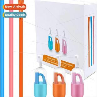 Grade licone Snap Masson Folding Food Straws Portab Reusable