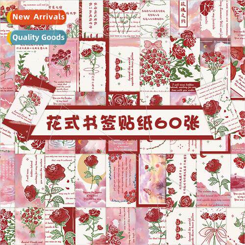 60 pcs of fancy bookmarks text emoticon stickers girl heart
