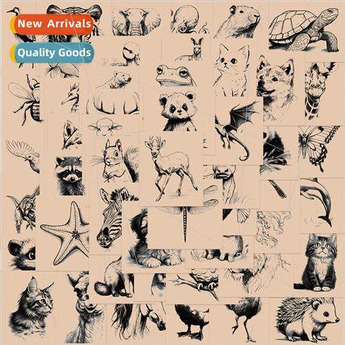 50pcs of retro animal sketch graffiti stickers personalized