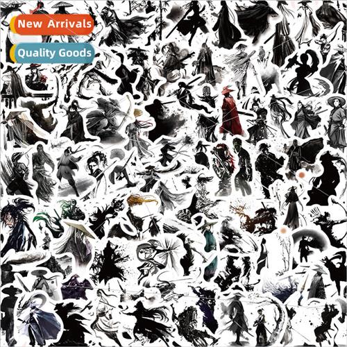 100 small size black and white Chinese  ink chivalry graffit