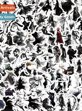 100 small size black and white Chinese  ink chivalry graffit