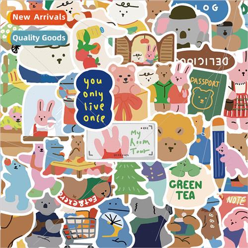 50 Cute Bear Doodle Stickers Phone Case Mug Computer Decorat
