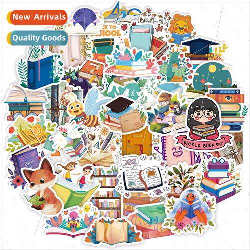 50 pcs of books reading series stickers reading books doodle