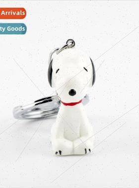 Snoopy keychain cute cartoon white puppy dog doll car key ch