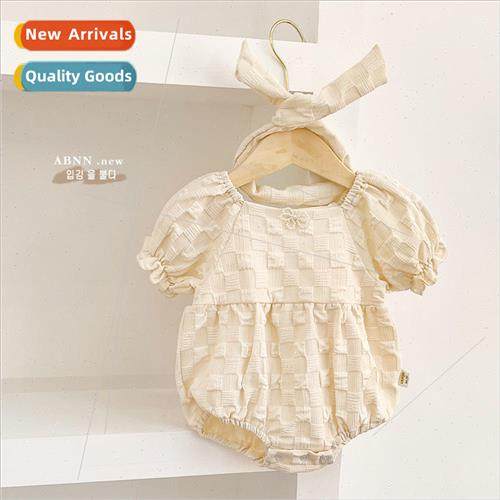 2022 summer new Korean  of baby girl baby sister puffed slee