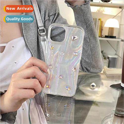 Dazzle color drip rubber diamond shell pattern IPhone14ProMa