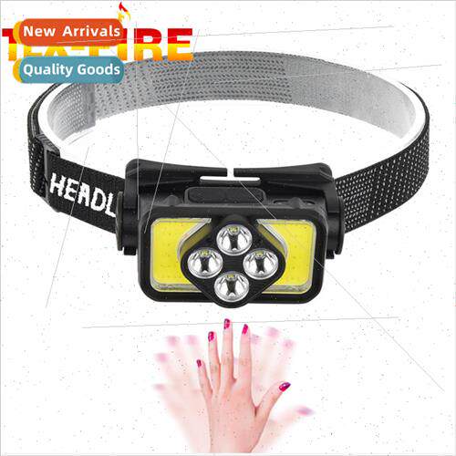 Sensor far and near light headlamp outdoor riding light USB