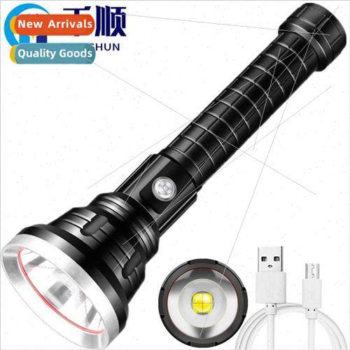 LED strong light flashlight outdoor body defense rechargeabl图片