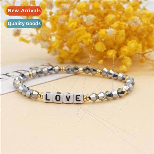 Bohemian Style Bracelet LOVE Letter Diamond Crystal Beads Ha