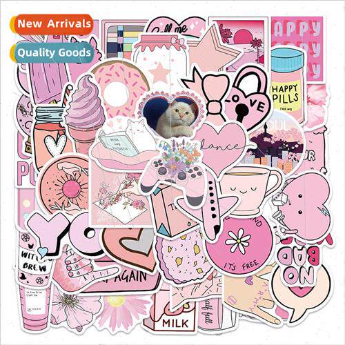 50 -repeating cartoon pink fresh graffiti stickers luggage n