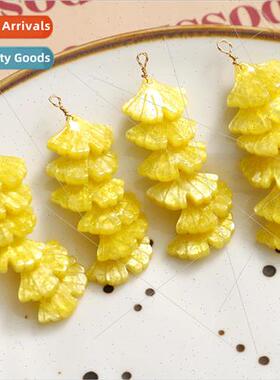 Chinese  quicksand texture glitter ginkgo biloba fan diy acc