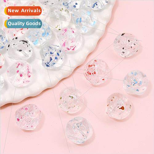 16mm acrylic transparent flowers broken oval beads loose bea
