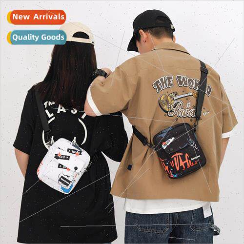 The new tide cool Japanese graffiti small bag men sports cas