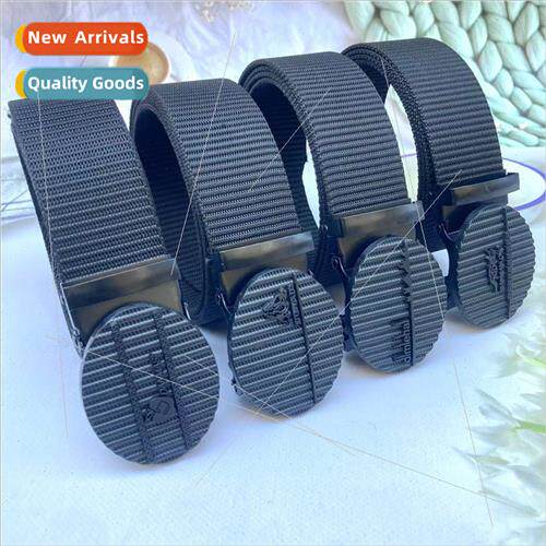 Summer Faux Nylon Black Toothless Belt Automatic Buckle Mens