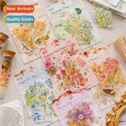Stamping Sticker Pack Flower Time Flower Series ght Vintage
