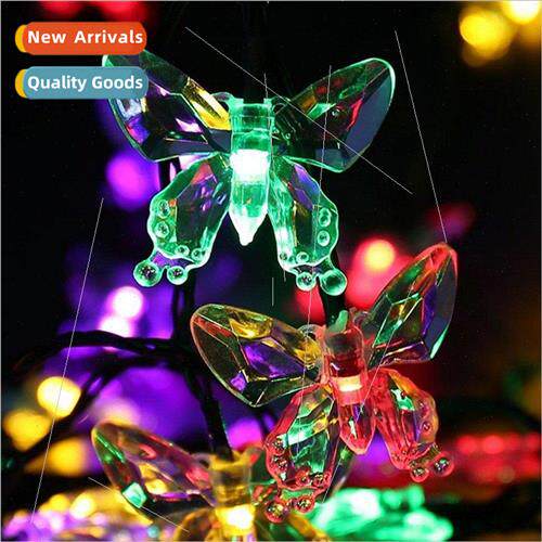 led solar butterfly lights string holiday lights string outd