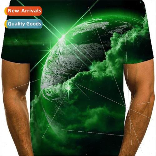 Mens casual fashion 3D T-shirt short-sleeved large size chea