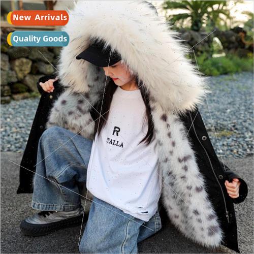 Girls pie over winter removable liner padded childrens fur c