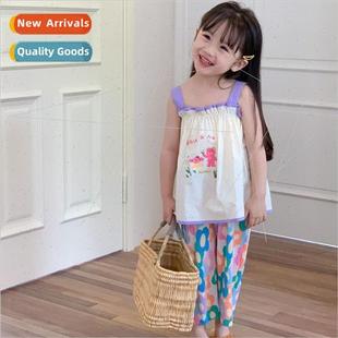 2023 new childrens suit clothing the summer Girls Korean