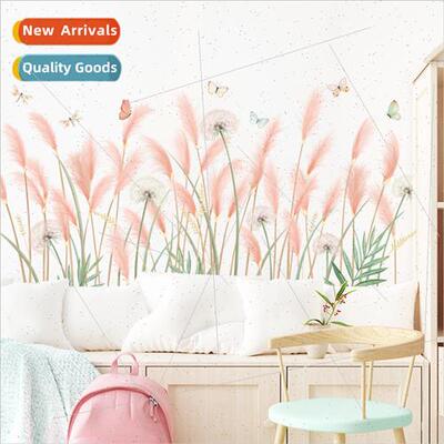 Reed flower dandelion wall stickers dormitory bed skirting s