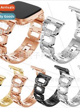 适用 Fitbit versa 2 D diamond encrusted stainless steel band