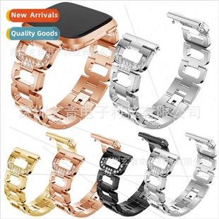steel Fitbit band stainless versa encrusted 适用 diamond