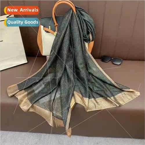 2023 new scarf colorful bright silk fashion autumn and winte