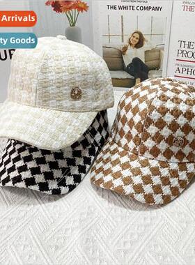 Sunscreen hat female Korean ins rhinestone checkerboard grid