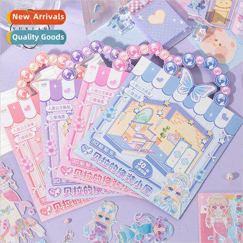 Bellas dress up hut 3D sticker music cute cartoon girl three