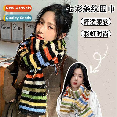 New autumn and winter scarf warm spell color rainbow scarf K